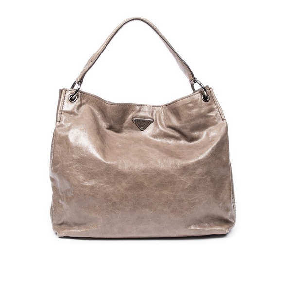 Prada Handbags - Prada Large Square Hobo Distressed Leather EUC